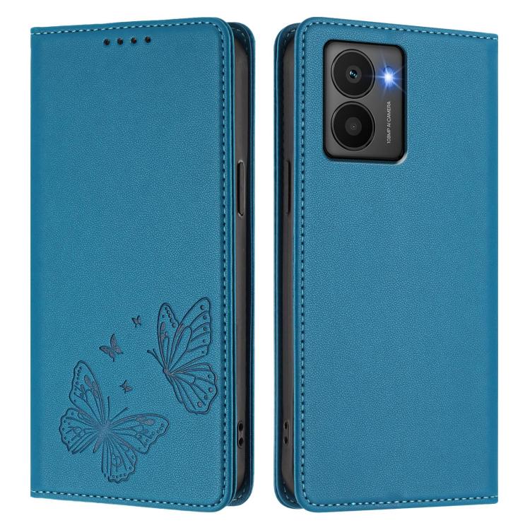 For HMD Fusion Strong Magnetic Dual Butterfly RFID Vegan Leather Phone Case
