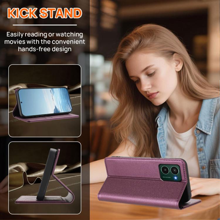 For HMD Pulse Pro / Pulse / Pulse+ Strong Magnetic Dual Butterfly RFID Vegan Leather Phone Case