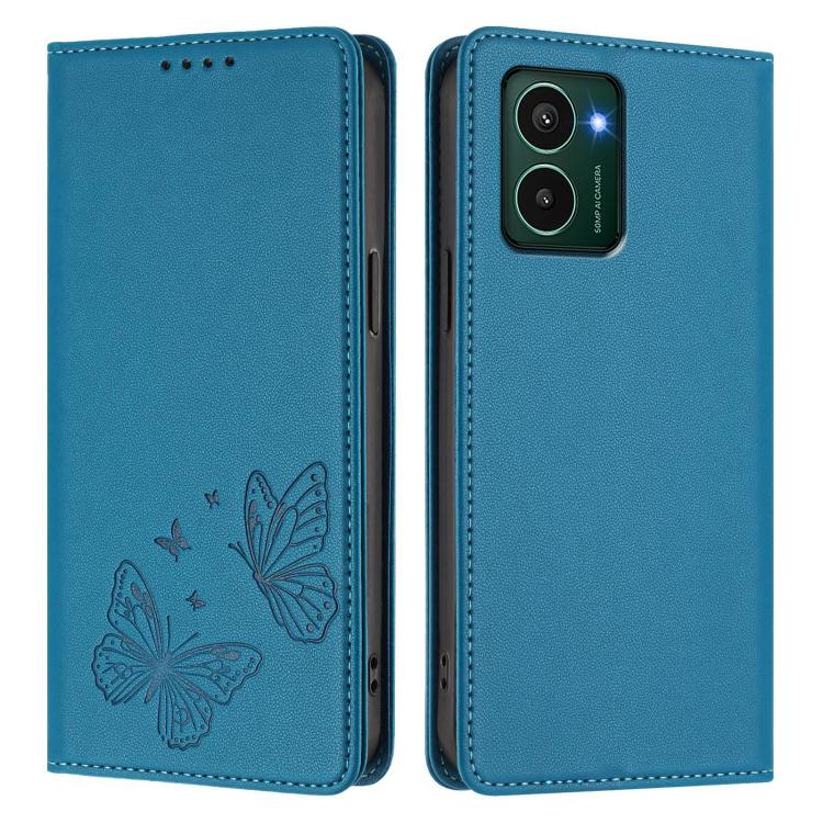 For HMD Pulse Pro / Pulse / Pulse+ Strong Magnetic Dual Butterfly RFID Vegan Leather Phone Case