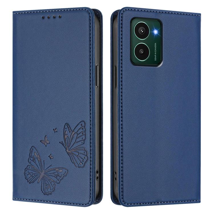 For HMD Pulse Pro / Pulse / Pulse+ Strong Magnetic Dual Butterfly RFID Vegan Leather Phone Case