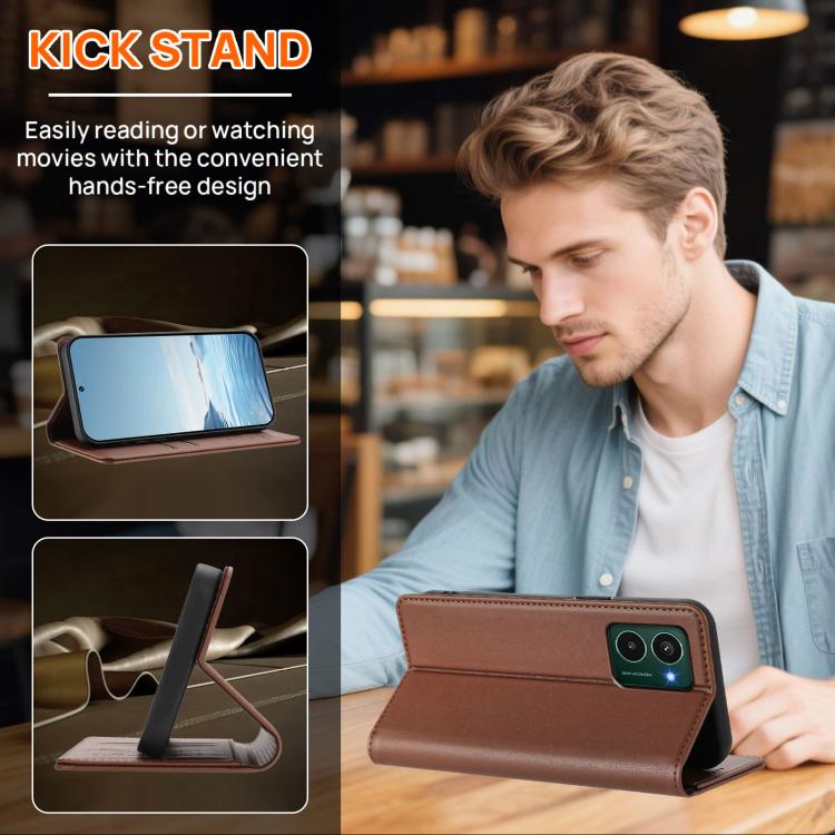 For HMD Pulse Pro / Pulse / Pulse+ Strong Magnetic Dual Butterfly RFID Vegan Leather Phone Case