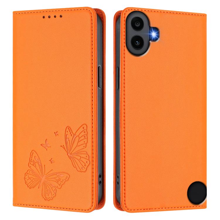 For Nothing CMF Phone 1 Strong Magnetic Dual Butterfly RFID Vegan Leather Phone Case