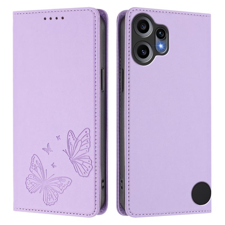For Nothing CMF Phone 2 Pro Strong Magnetic Dual Butterfly RFID Vegan Leather Phone Case