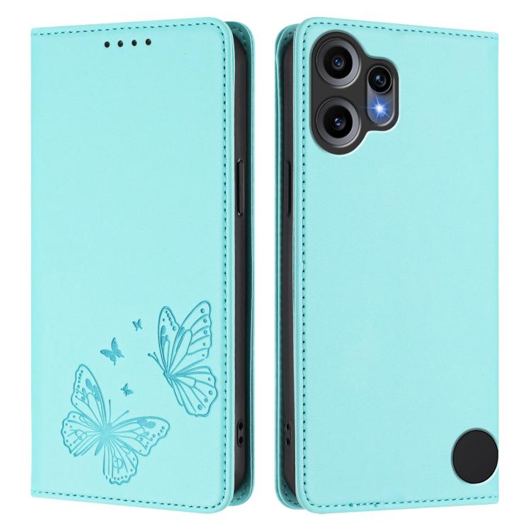 For Nothing CMF Phone 2 Pro Strong Magnetic Dual Butterfly RFID Vegan Leather Phone Case