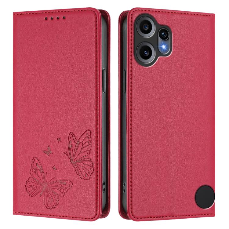 For Nothing CMF Phone 2 Pro Strong Magnetic Dual Butterfly RFID Vegan Leather Phone Case
