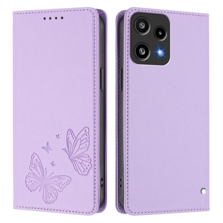 For Nothing Phone 3a Lite Strong Magnetic Dual Butterfly RFID Vegan Leather Phone Case