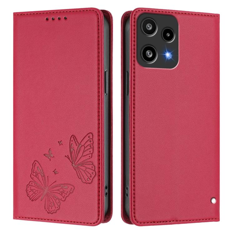 For Nothing Phone 3a Lite Strong Magnetic Dual Butterfly RFID Vegan Leather Phone Case