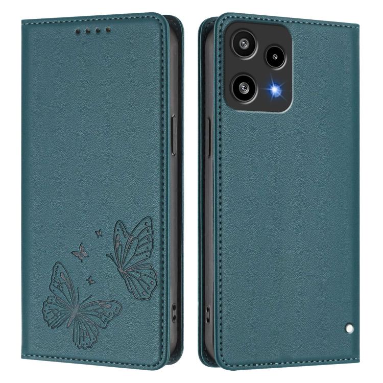 For Nothing Phone 3a Lite Strong Magnetic Dual Butterfly RFID Vegan Leather Phone Case