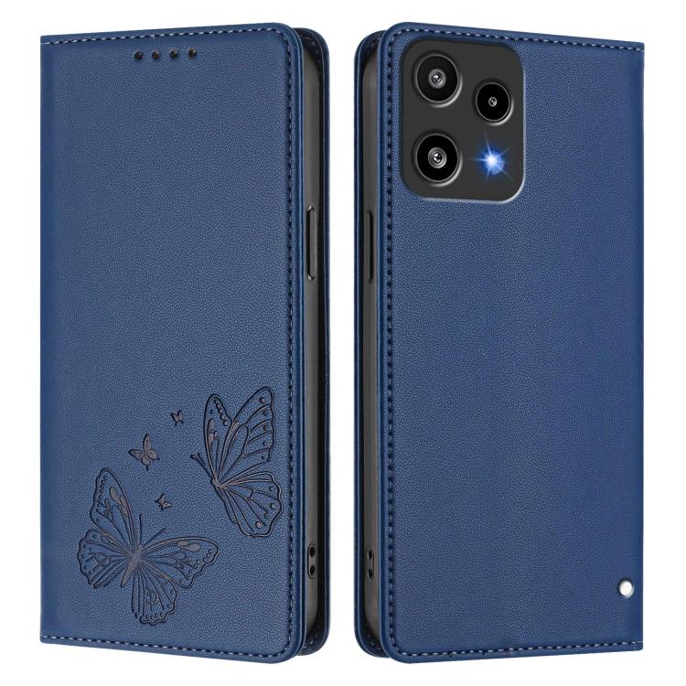 For Nothing Phone 3a Lite Strong Magnetic Dual Butterfly RFID Vegan Leather Phone Case