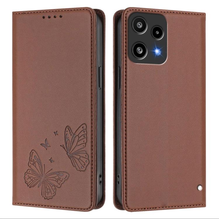 For Nothing Phone 3a Lite Strong Magnetic Dual Butterfly RFID Vegan Leather Phone Case