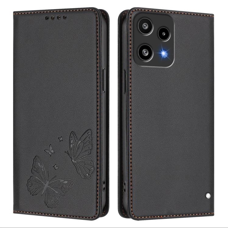 For Nothing Phone 3a Lite Strong Magnetic Dual Butterfly RFID Vegan Leather Phone Case