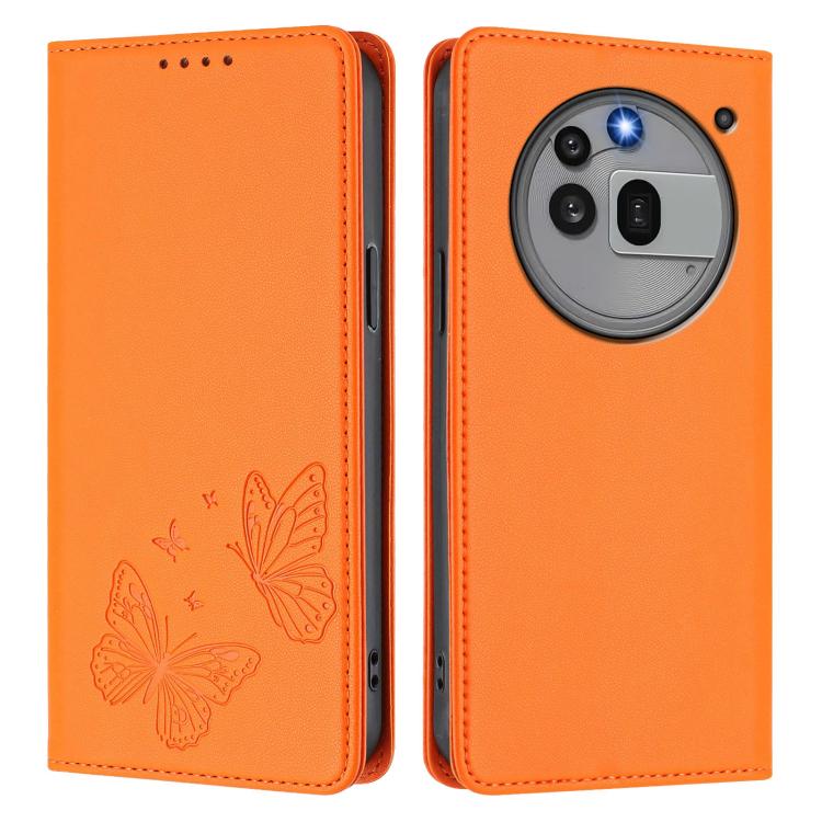 For Nothing Phone 3a Pro Strong Magnetic Dual Butterfly RFID Vegan Leather Phone Case