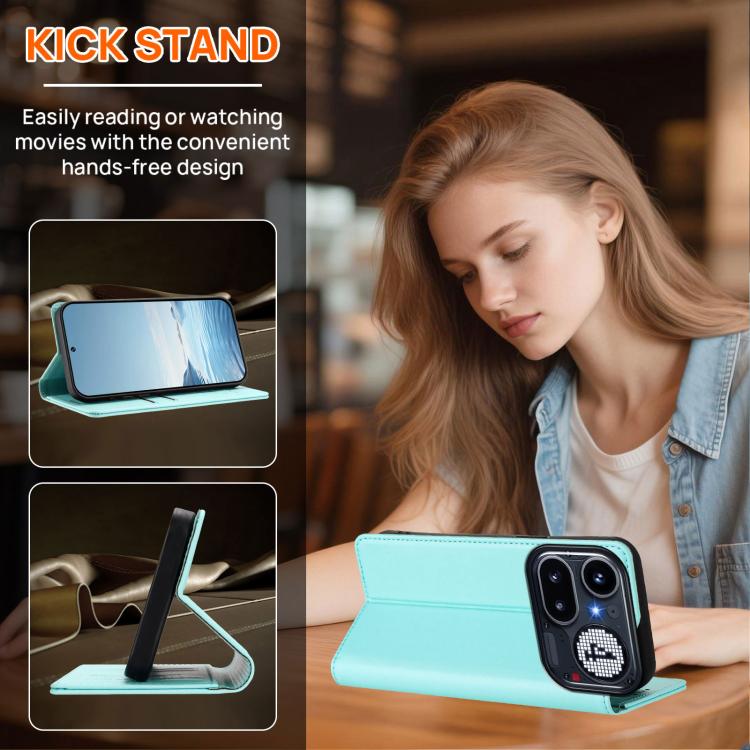 For Nothing Phone 4a Pro Strong Magnetic Dual Butterfly RFID Vegan Leather Phone Case