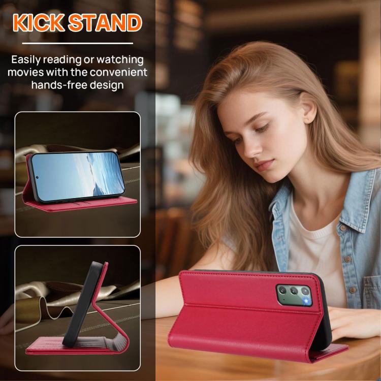 For Galaxy Note20 Strong Magnetic Dual Butterfly RFID Vegan Leather Phone Case