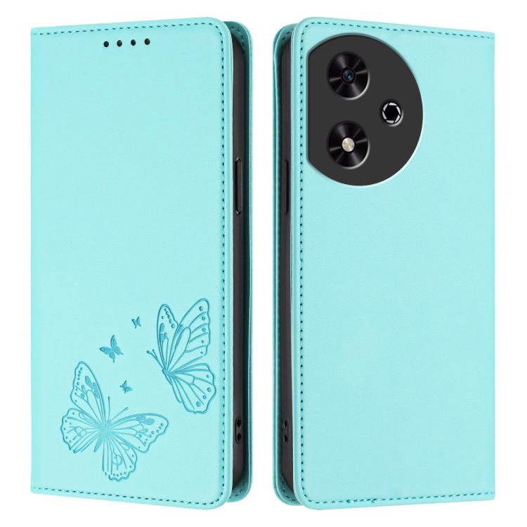 For Honor Play 50 Strong Magnetic Dual Butterfly RFID Vegan Leather Phone Case
