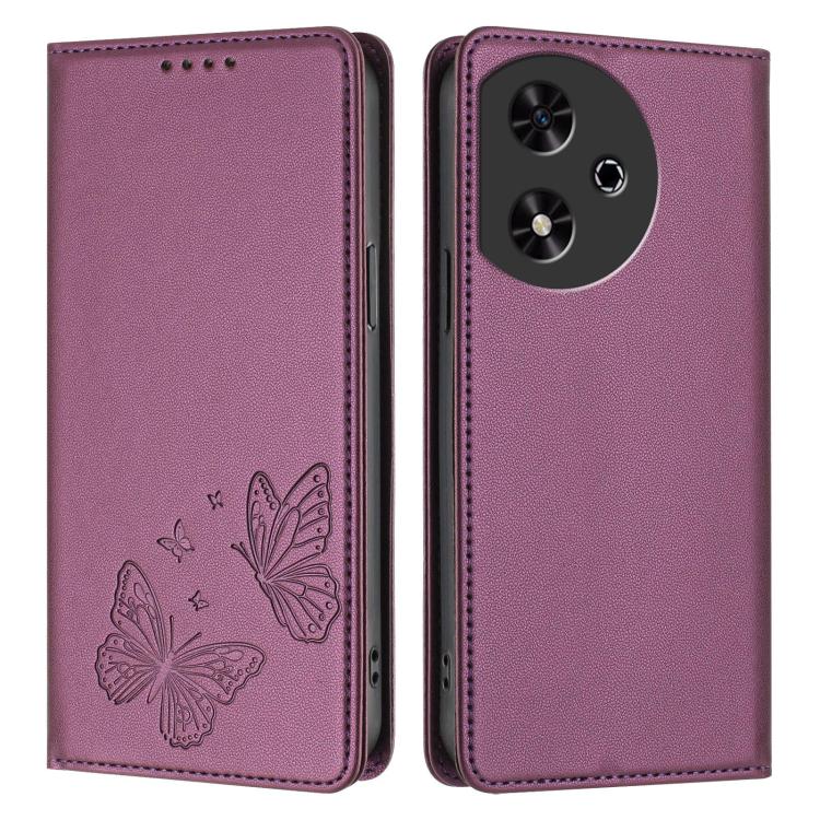 For Honor Play 50 Strong Magnetic Dual Butterfly RFID Vegan Leather Phone Case