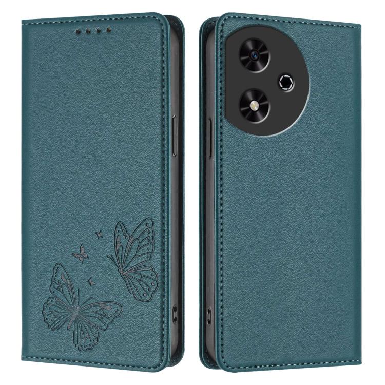 For Honor Play 50 Strong Magnetic Dual Butterfly RFID Vegan Leather Phone Case