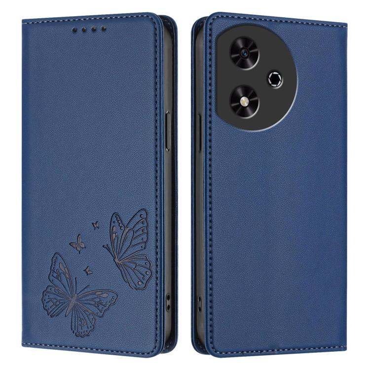 For Honor Play 50 Strong Magnetic Dual Butterfly RFID Vegan Leather Phone Case