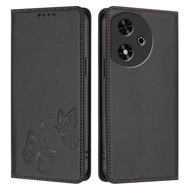 For Honor Play 50 Strong Magnetic Dual Butterfly RFID Vegan Leather Phone Case