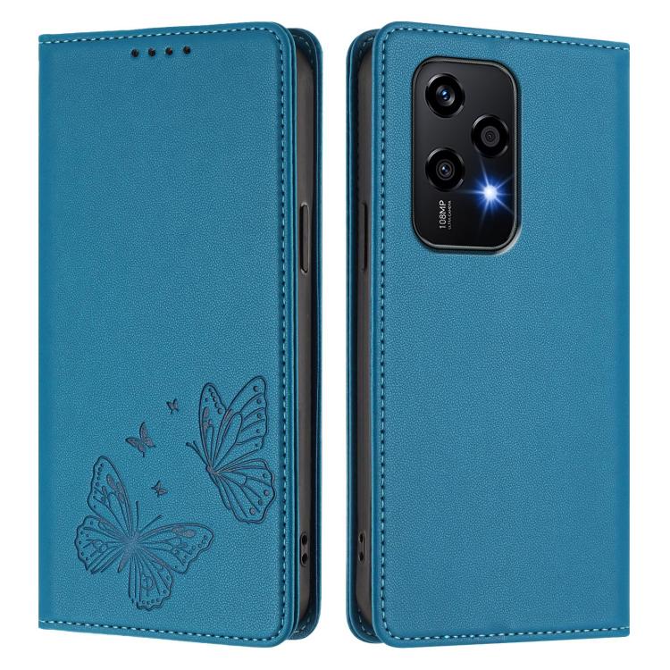 For Honor 200 Lite Global Strong Magnetic Dual Butterfly RFID Vegan Leather Phone Case