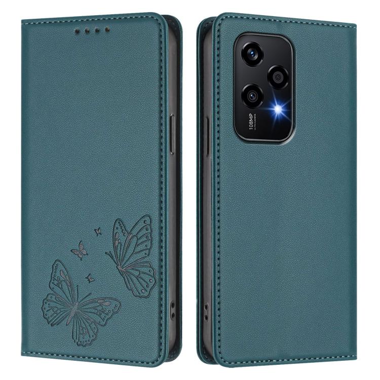 For Honor 200 Lite Global Strong Magnetic Dual Butterfly RFID Vegan Leather Phone Case