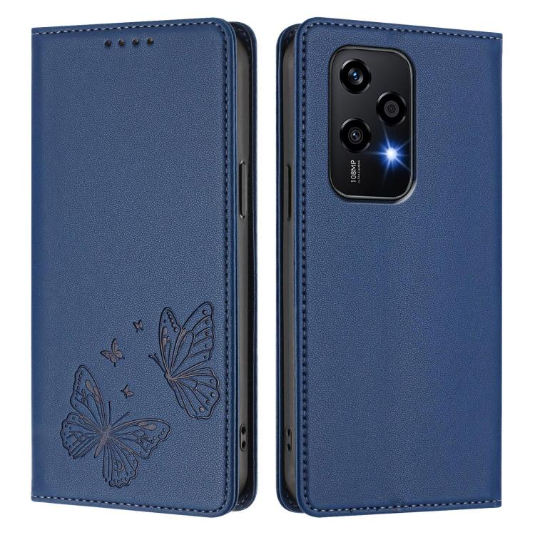 For Honor 200 Lite Global Strong Magnetic Dual Butterfly RFID Vegan Leather Phone Case