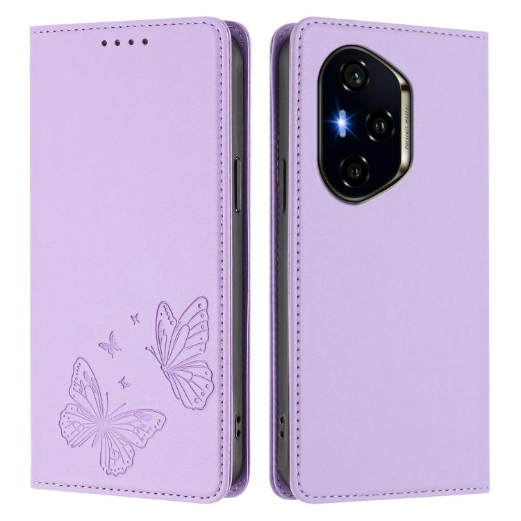 For Honor 300 Pro / 300 Ultra Strong Magnetic Dual Butterfly RFID Vegan Leather Phone Case