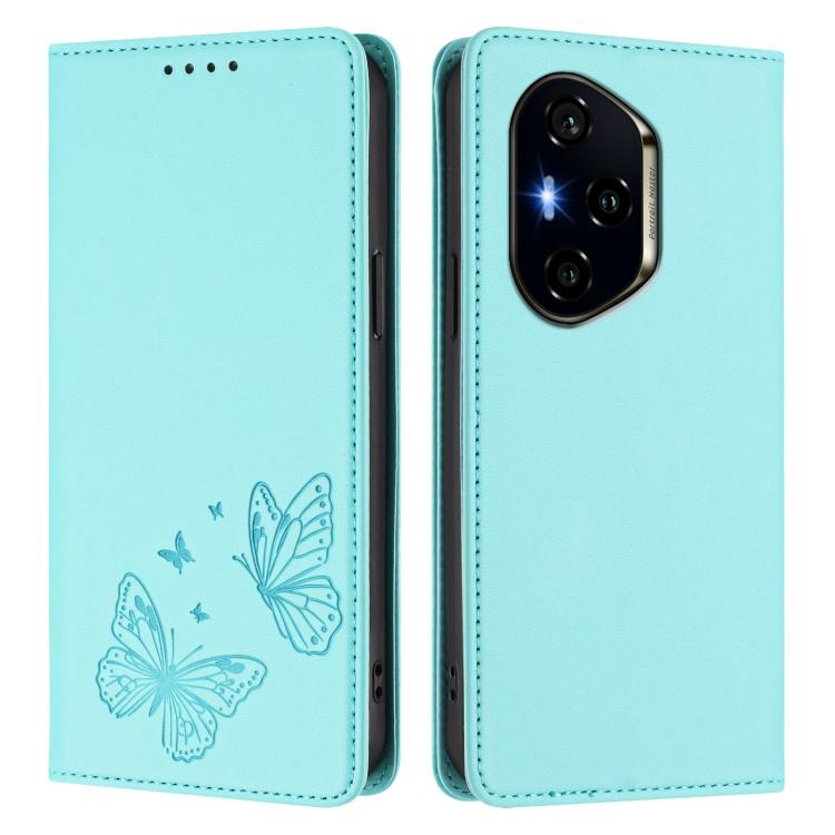 For Honor 300 Pro / 300 Ultra Strong Magnetic Dual Butterfly RFID Vegan Leather Phone Case
