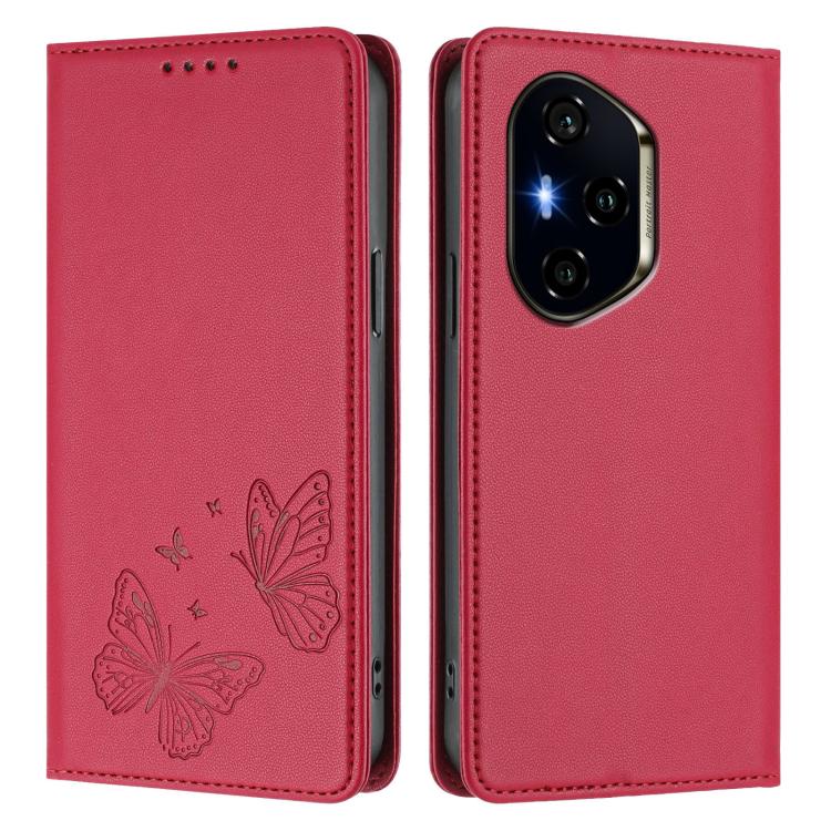 For Honor 300 Pro / 300 Ultra Strong Magnetic Dual Butterfly RFID Vegan Leather Phone Case