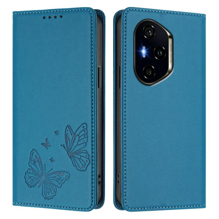 For Honor 300 Pro / 300 Ultra Strong Magnetic Dual Butterfly RFID Vegan Leather Phone Case