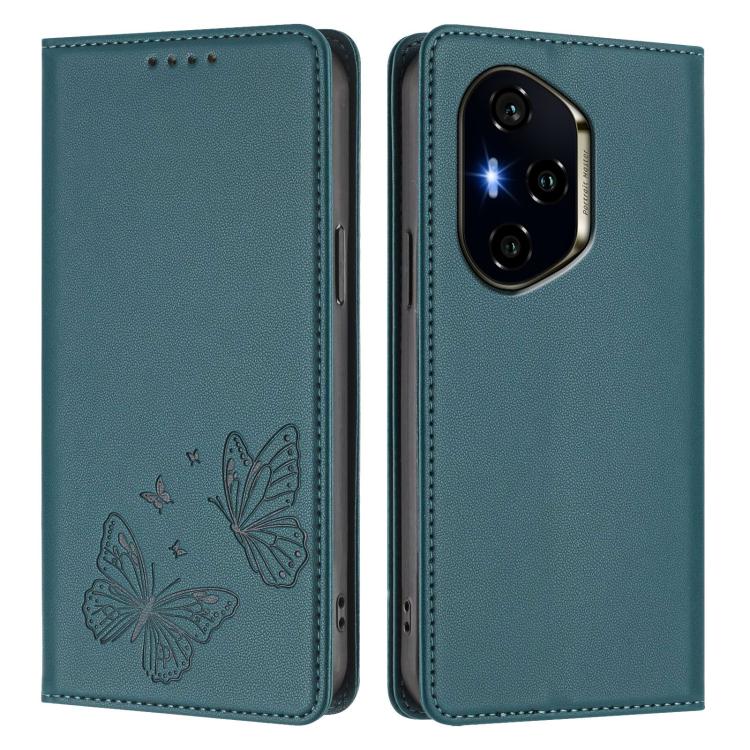 For Honor 300 Pro / 300 Ultra Strong Magnetic Dual Butterfly RFID Vegan Leather Phone Case