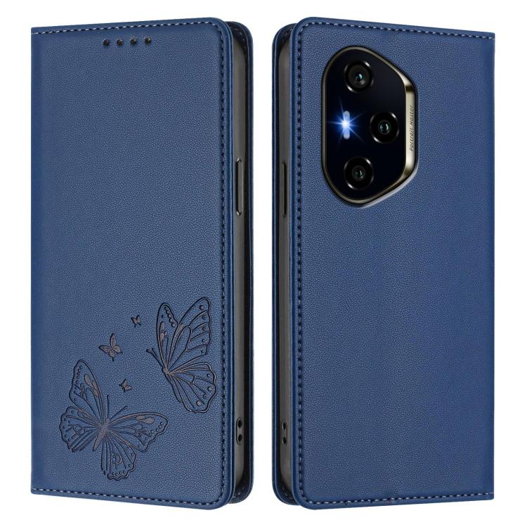 For Honor 300 Pro / 300 Ultra Strong Magnetic Dual Butterfly RFID Vegan Leather Phone Case