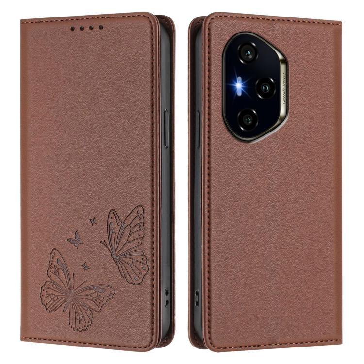 For Honor 300 Pro / 300 Ultra Strong Magnetic Dual Butterfly RFID Vegan Leather Phone Case