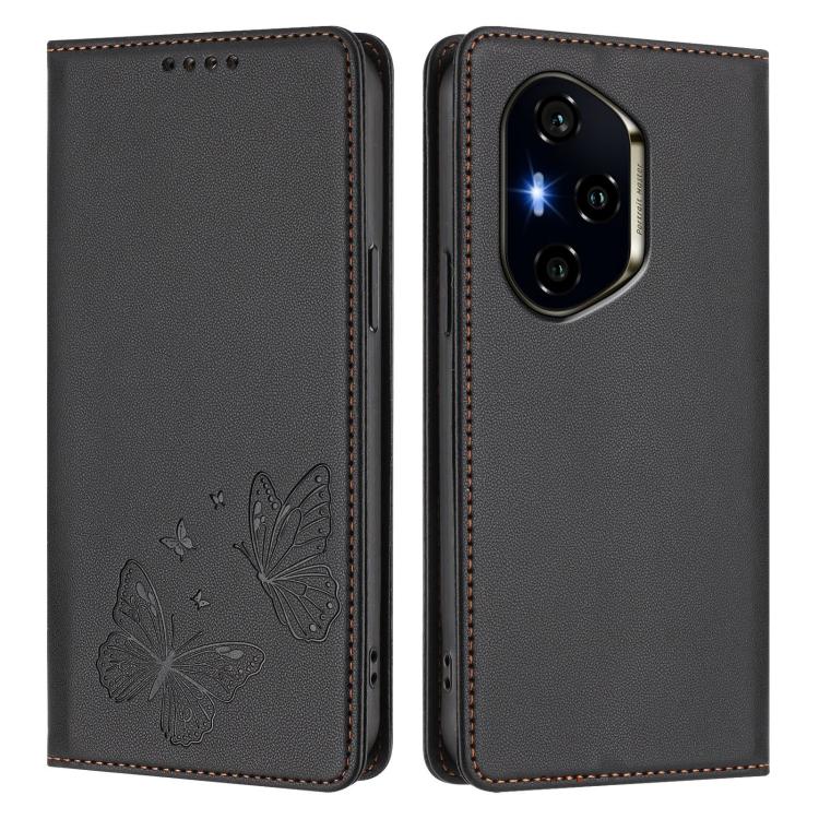 For Honor 300 Pro / 300 Ultra Strong Magnetic Dual Butterfly RFID Vegan Leather Phone Case