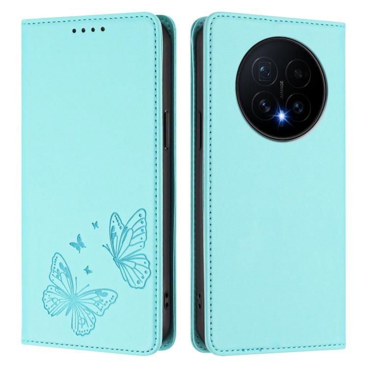 For Honor Magic8 Strong Magnetic Dual Butterfly RFID Vegan Leather Phone Case