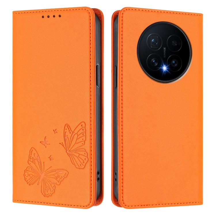 For Honor Magic8 Strong Magnetic Dual Butterfly RFID Vegan Leather Phone Case