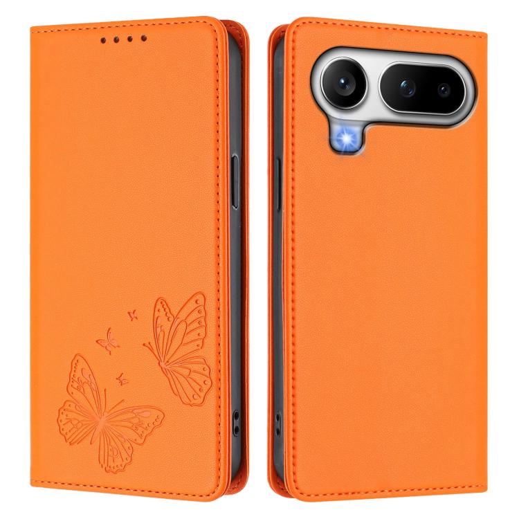 For Honor Magic8 Pro Air 5G Strong Magnetic Dual Butterfly RFID Vegan Leather Phone Case