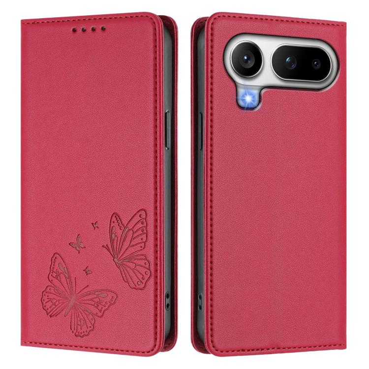 For Honor Magic8 Pro Air 5G Strong Magnetic Dual Butterfly RFID Vegan Leather Phone Case