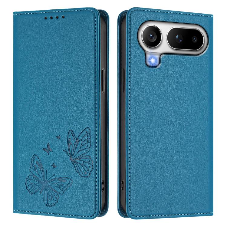 For Honor Magic8 Pro Air 5G Strong Magnetic Dual Butterfly RFID Vegan Leather Phone Case