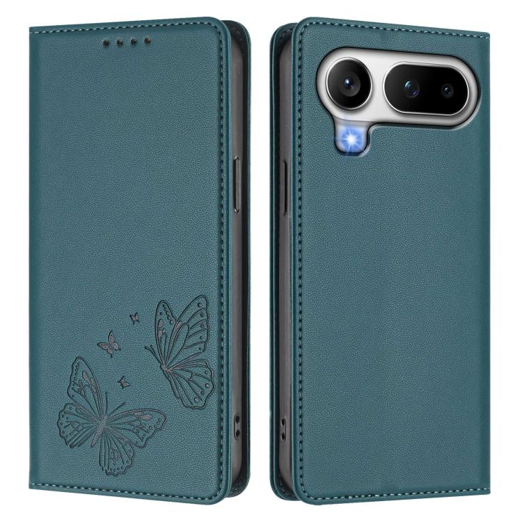 For Honor Magic8 Pro Air 5G Strong Magnetic Dual Butterfly RFID Vegan Leather Phone Case
