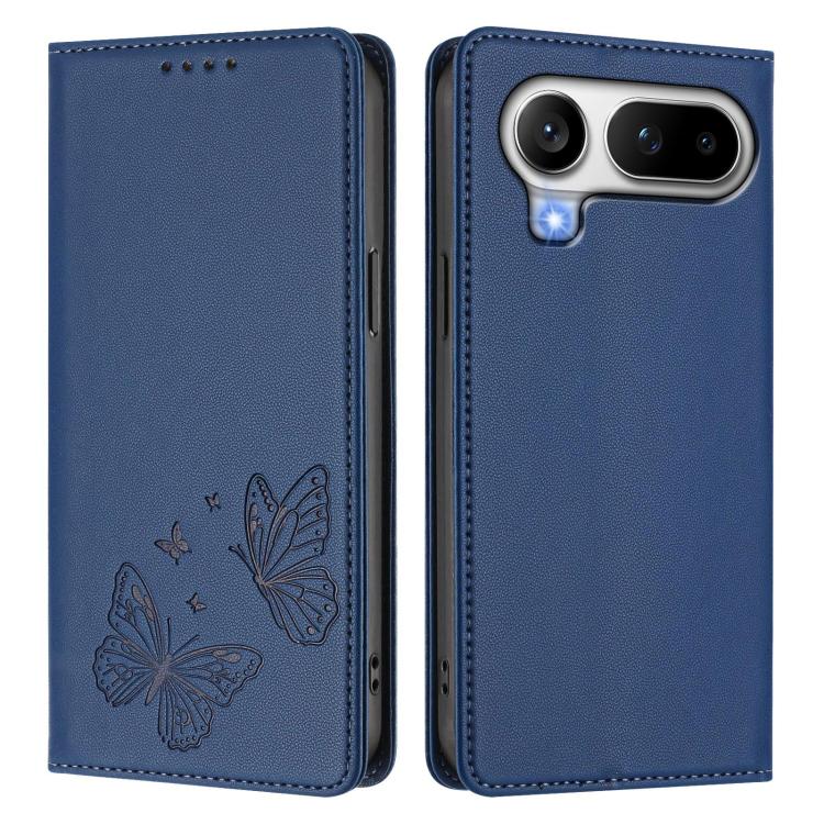 For Honor Magic8 Pro Air 5G Strong Magnetic Dual Butterfly RFID Vegan Leather Phone Case