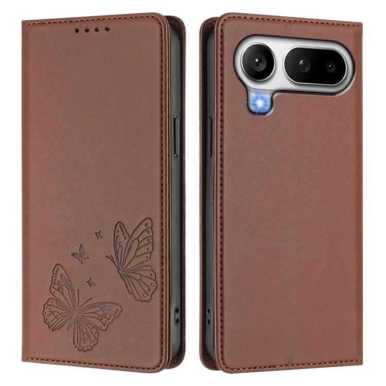 For Honor Magic8 Pro Air 5G Strong Magnetic Dual Butterfly RFID Vegan Leather Phone Case