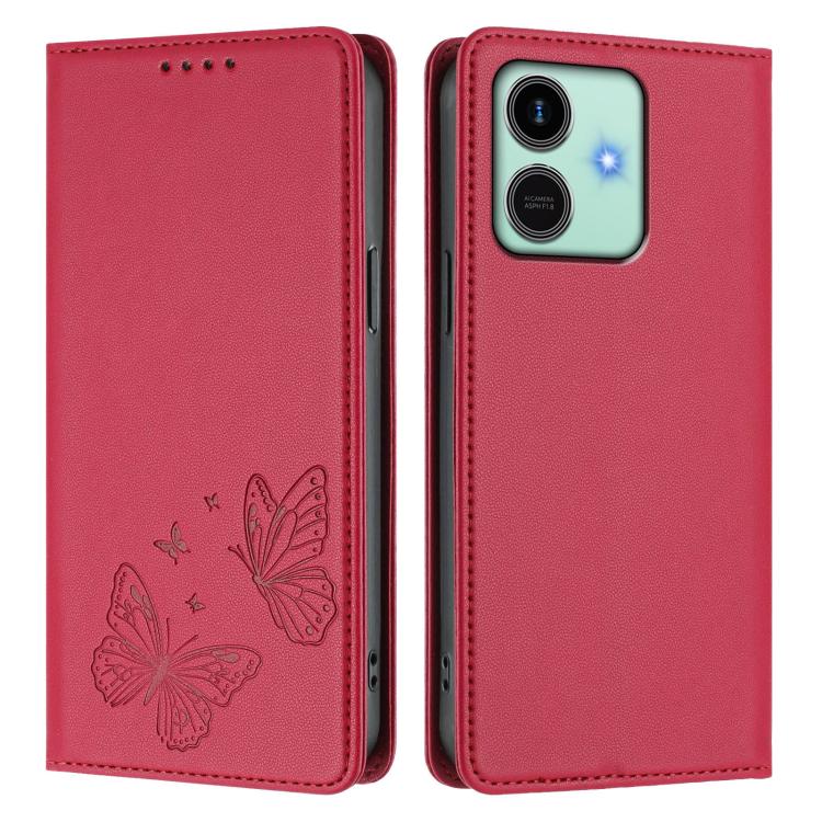 For Honor Play10 4G Strong Magnetic Dual Butterfly RFID Vegan Leather Phone Case