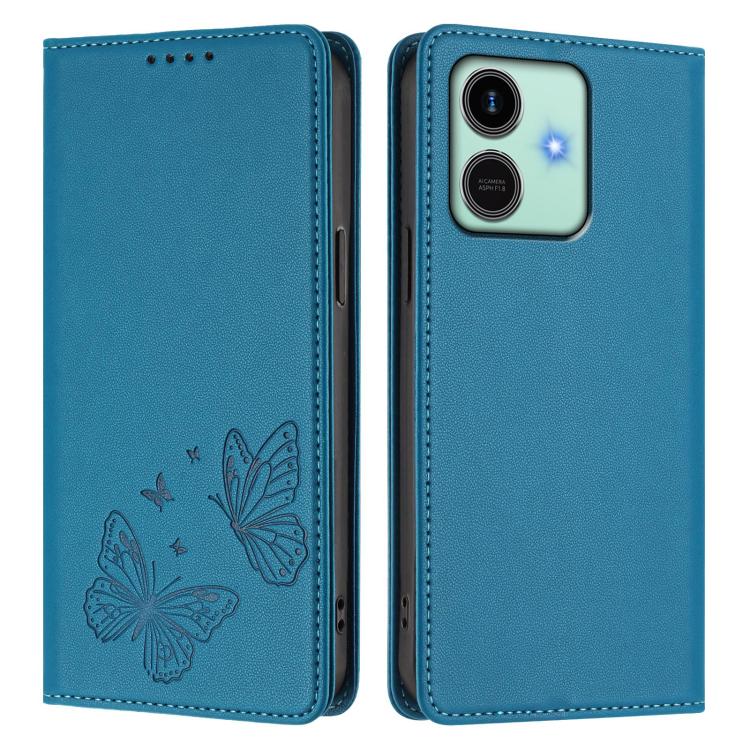 For Honor Play10 4G Strong Magnetic Dual Butterfly RFID Vegan Leather Phone Case