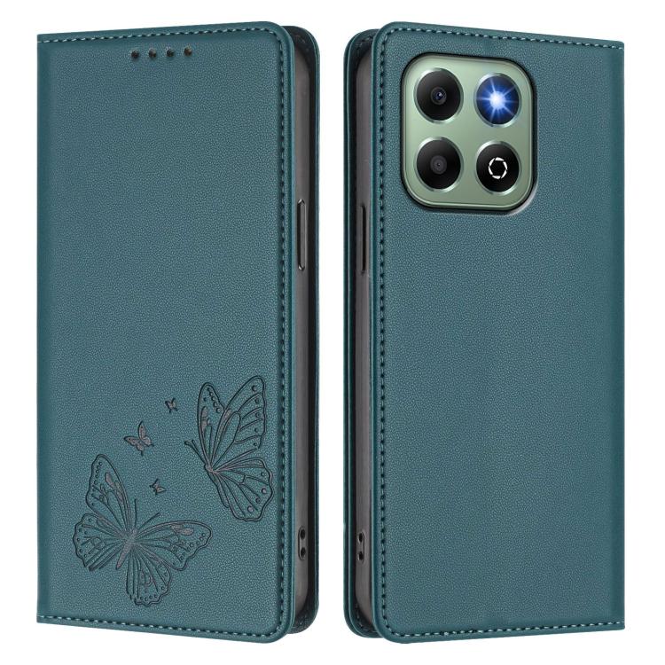 For Honor X6b / X6a 4G Strong Magnetic Dual Butterfly RFID Vegan Leather Phone Case