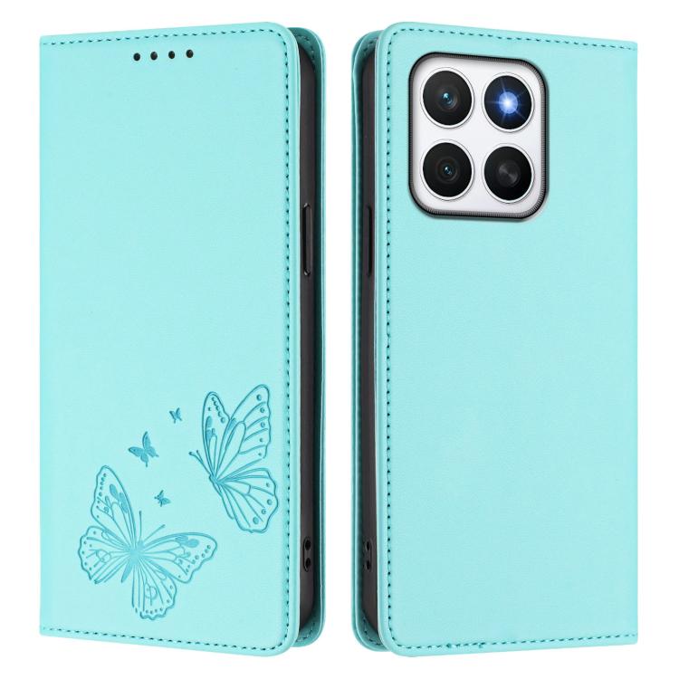 For Honor X8c 4G Strong Magnetic Dual Butterfly RFID Vegan Leather Phone Case