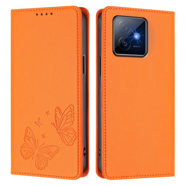 For Honor X60 GT 5G Strong Magnetic Dual Butterfly RFID Vegan Leather Phone Case