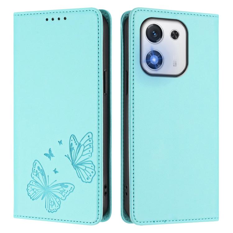 For Honor X70i 5G Strong Magnetic Dual Butterfly RFID Vegan Leather Phone Case