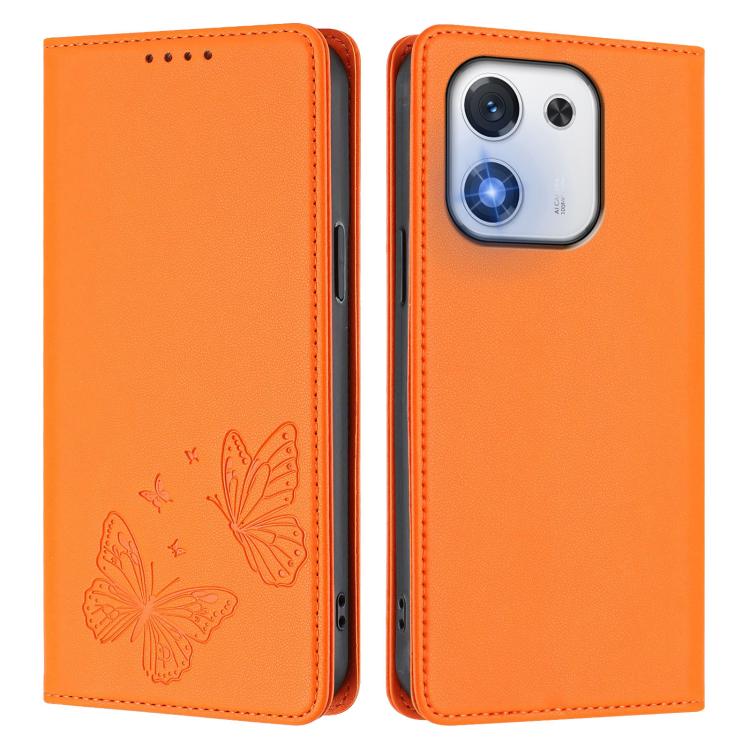 For Honor X70i 5G Strong Magnetic Dual Butterfly RFID Vegan Leather Phone Case