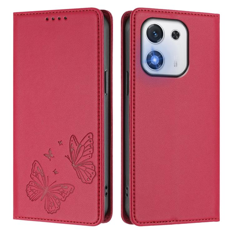 For Honor X70i 5G Strong Magnetic Dual Butterfly RFID Vegan Leather Phone Case